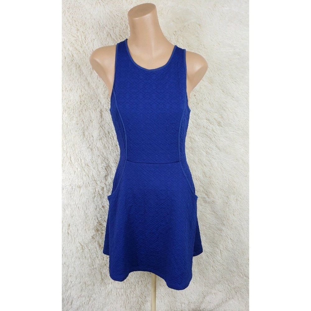 Urban Outfitters Silence & Noise Size M Dress Open Back Fit Flare Blue Pockets J